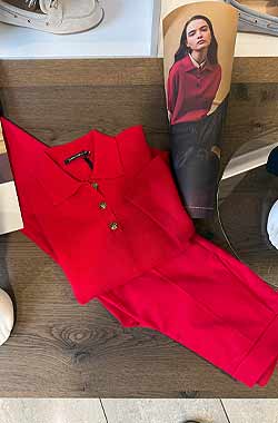 luisa-cerano-hose-pullover-rot Outfit in Rot von Luisa Cerano